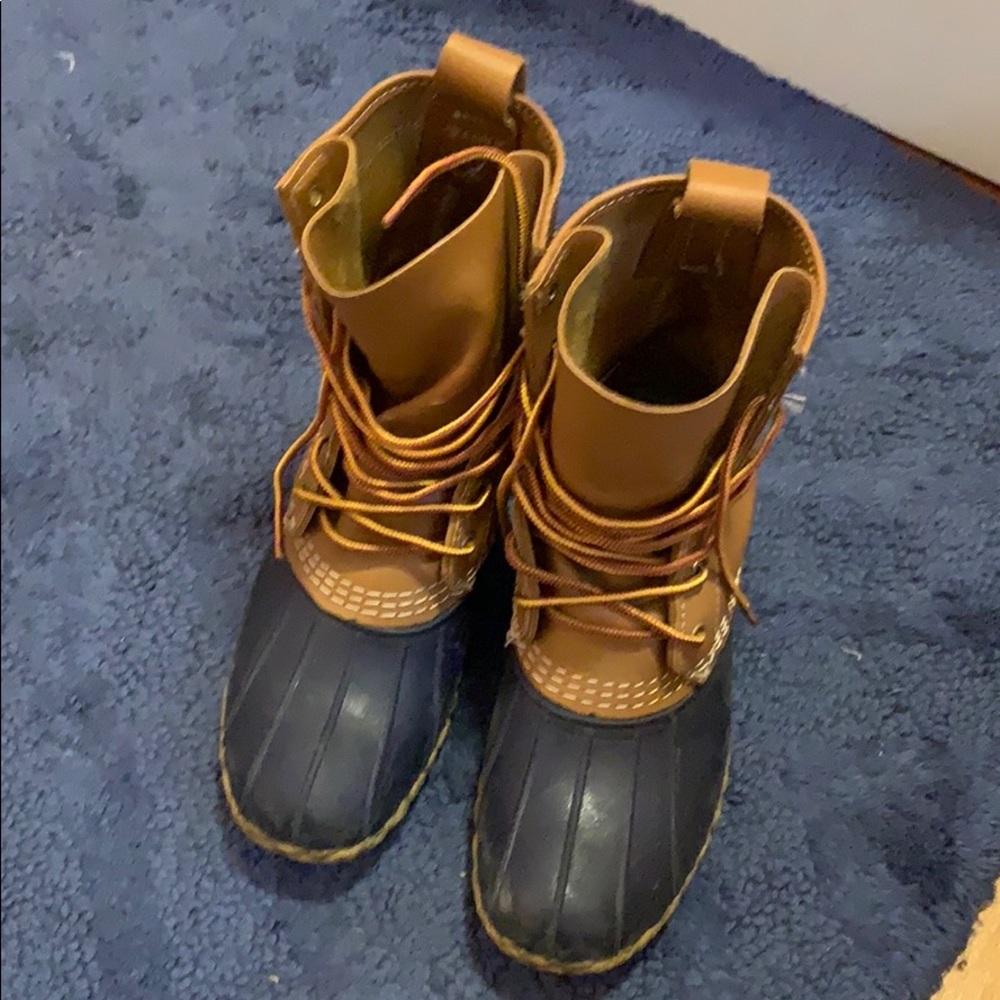 8inch Navy Bean Boots size 6